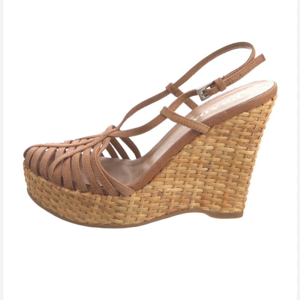 Prada Brown Wedge Sandals